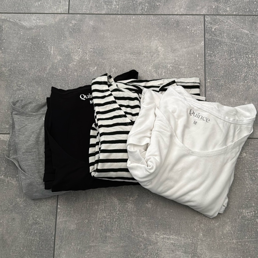 4 pack Quince Bamboo Maternity Tees